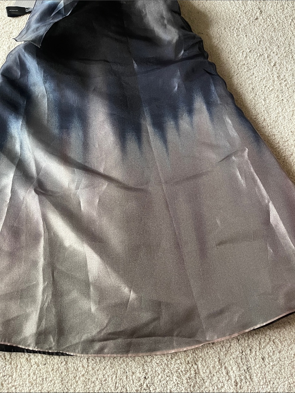 Kay Unger Victoria Ombré One Shoulder Satin Gown Dress - Picture 7 of 11